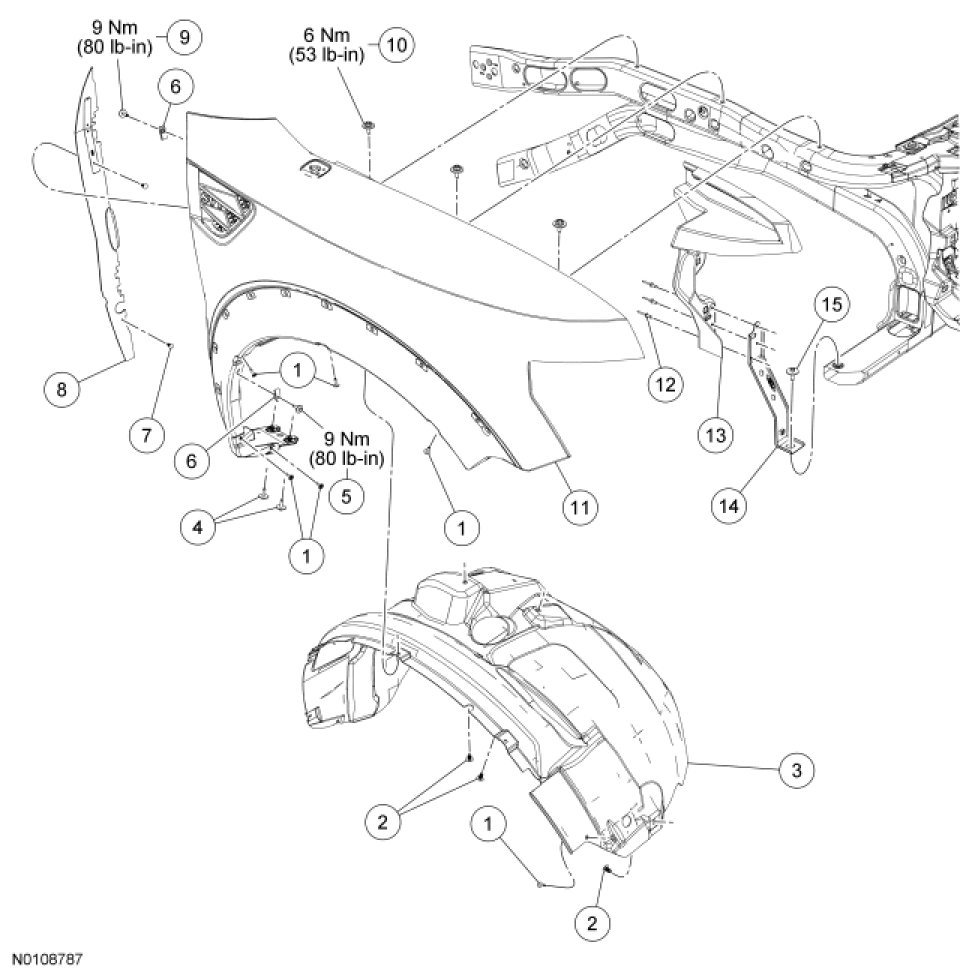 Front End Body Panels - Exploded View — 2010 Ford F 150 4WD V8-6.2L ...