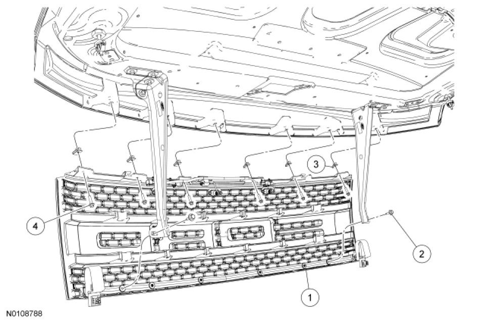 Front End Body Panels - Exploded View — 2010 Ford F 150 4WD V8-6.2L ...